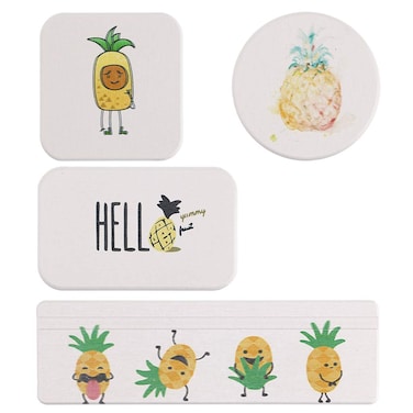 OwnMy Set of 4 Water Absorbent Diatomite Drink Coasters Diatomaceous Earth Soap Holder Water Drying Soap Saver Dish Toothbrush Soap Drink Coaster Set for Bathroom and Kitchen