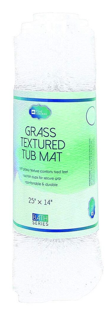 Home Expressions Grass Textured PVC Bath Tub Mat 25 X 14 White