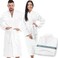 Jmr Usa Inc Luxury White Cotton Terry Bathrobe And Slipper Set For Men  Women UltraSoft Unisex