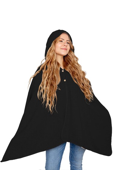 EMF Protection Wrap Poncho Radiation Protection Cloak Large Wearable Blanket with Hood