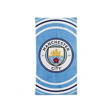 MANCHESTER CITY FC Official Pulse Design Towel One Size BlueWhite