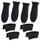SHOWAY Silicone Hot Handle Holder 8 Pieces Pot Holders Cover Silicone Assist Handle Holder Non Slip Pot Holders Rubber Heat Resistant Pot for Frying Cast Iron Skillet Metal Pan Black All Black