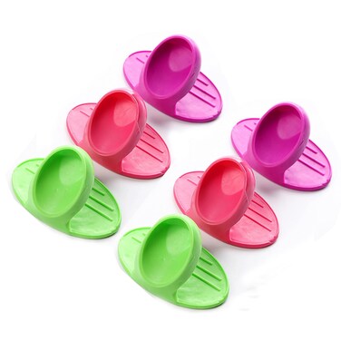 Xisakaca 6 Pcs Silicone Pot Holders Silicone Heat Resistant Pot Holders Mini Oven Mitts Rubber Oven Glove Cooking Pinch Grips for Kitchen Green Rose Red No More Burning Your Fingers