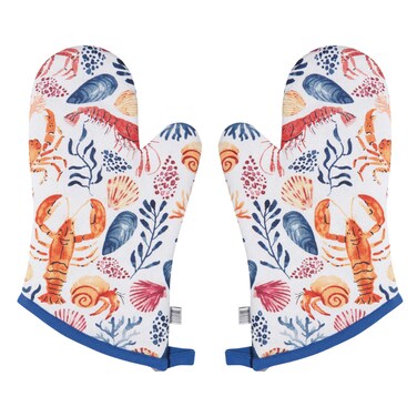 Now Designs Daily Catch Lobster Quilted Classic Oven Mitts Set of 2 13 inch