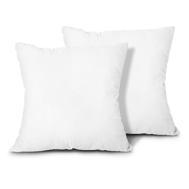 EDOW Throw Pillow Inserts Set of 2 Lightweight Down Alternative Polyester Pillow Couch Cushion Sham Stuffer Machine Washable White 24x24