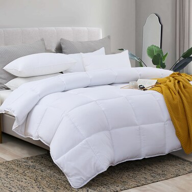 L LOVSOUL Twin Comforter Duvet Insert White  Hypoallergenic Plush Fiberfill Lightweight Down Alternative Comforter by 68x90 inches