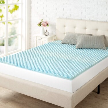 Zinus 15 Inch Swirl Gel Memory Foam Air Flow Twin Topper