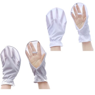 2 Pairs Hand Sun Protection Gloves Screen Drape Sunshade Cover UV Protector Breathable Cooling Fingerless for Women Men Driving Fishing Riding Hiking Canoeing Rowing Outdoor Golf Gardening