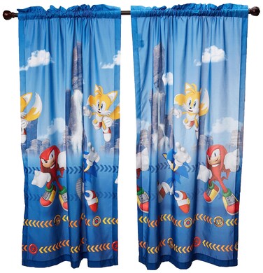 Franco Sonic The Hedgehog Kids Room Window Curtain Panels Drapes Set 82 In x 63 In Official Sega Product By Prints May Vary