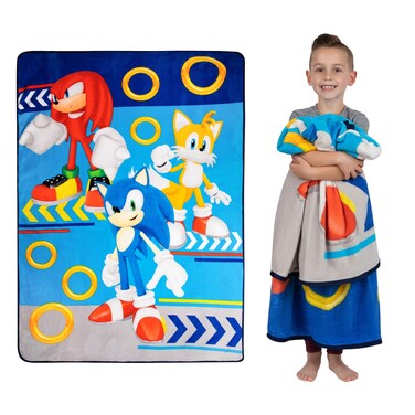 Franco Kids Bedding Super Soft Plush Micro Raschel Blanket 62 in x 90 in Sonic The Hedgehog