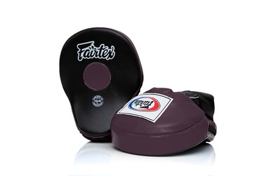Fairtex FMV9 Contoured Focus Mitts Striking Accuracy  Protection for Boxing Muay Thai Kickboxing Ergonomic Design Soft Padding Secure Fit Leather