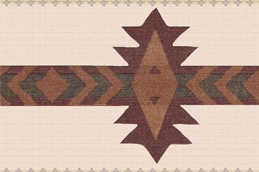 Dundee Deco DDAZBD9324 Peel and Stick Wallpaper Border  Southwestern Burgundy Brown Green Abstract Wall Border Retro Design 15 ft x 7 in 457m x 1778cm Self Adhesive