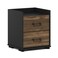 Furinno Tidur Modern Bedroom Bedside Tables Handle 2Drawer Chest Nightstand Columbia WalnutBlack