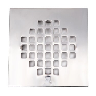 Westbrass Square Shower Drain Cover Polished Chrome D206SQG26