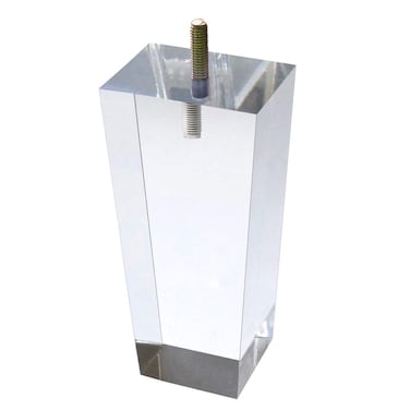 Sofa Legs Clear Furniture Feet Arcrylic 6 inch Bench Legs Modern Cabinet Cupboard Coffee Table Legs Pyramid Couch Feet for IKEA Storage Shelves Sideboard Buffets Legs Glass Footstool Legs Pack of 4