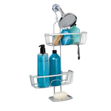 Zenna Home NeverRust Aluminum Adjustable Hanging Shower Caddy Satin Chrome