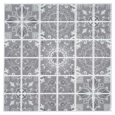 Ecoart 10 X 10Self Adhesive Wall Tile Peel and Stick Wall Stickers Bathroom Kitchen Backsplash Sticker 6 Pack Grey Pattern