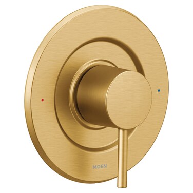 Moen Align Brushed Gold PosiTemp Pressure Balancing Modern Bathroom Shower Handle for Bathtub Valve Required T2191BG