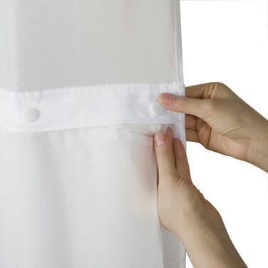 Hookless RBH14BS01 Its A Snap PEVA SnapIn Shower Curtain Liner 70x69 In Frost