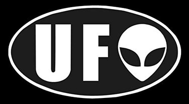SixtyTwo24 UFO Alien face Sticker  5 Decal White Roswell Alien Area 51 Space Ship Abducted Flying Saucer Planet Roswell NM UFO Tablet car Computer Sticker Decal