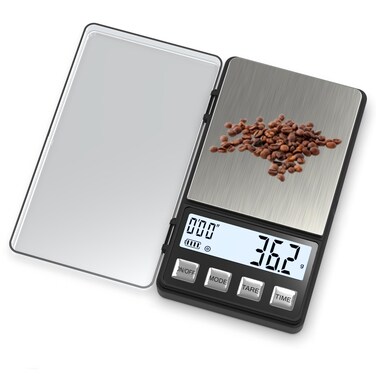 WEIGHTMAN Digital Gram Scale 300 x 001g Pocket Scale with 600ml Silicone Bowl Travel Food Scale with LCD Stainless Steels Coffee Scale with Timer for Food Coffee Jewelry Gold Battery Included