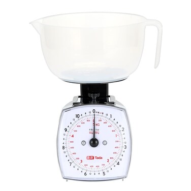 Tada 11lb Analog Food Scale Mechanical Dial Kitchen Scale Removable Measuring Cup Tare Function Kitchen Friendly