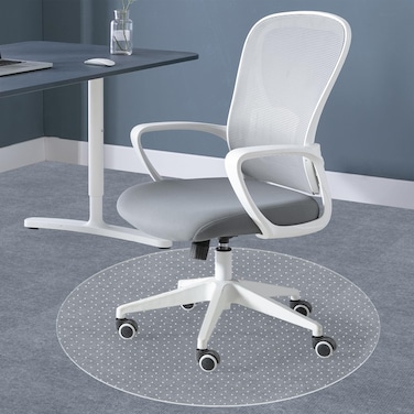 NCONEZON Office Chair Mat for Carpet 3939 Round Rolling Gaming Chair Mat with AntiSlip Particles Clear Heavy Duty Carpet Floor Mat Protector for Office and Home Carpet