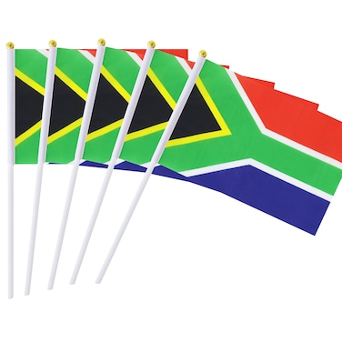 25 Pack Hand Held Small Mini Flag South Africa Flag South African Stick Flag Round Top National Country FlagsParty Decorations Supplies For ParadesWorld CupFestival EventsInternational Festival