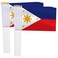 RaymNord 25 Pack Philippines Handheld Small FlagMini Filipino Hand Held Miniature Stick Decor