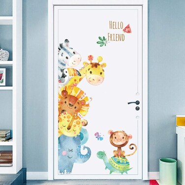 BPA Youyouyu Cartoon Animals Wall Stickers DIY Children Mural Decals for Kids Rooms Baby Bedroom Wardrobe Door Decoration Animal