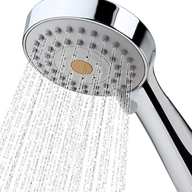 HO2ME YOOMEE High Pressure Handheld Shower Head with Powerful Spray against Low Water Supply Pipeline Multifunctions Bathroom Accessories wHose Bracket and Teflon Tape Chrome