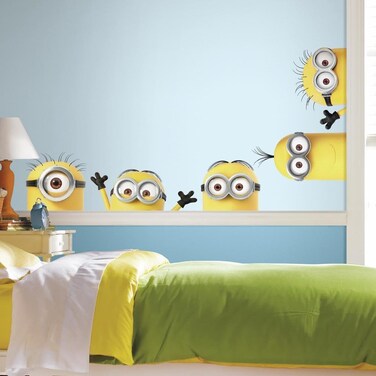 Minions Roommates Despicable Me 3 Peeking Giant Wall Decal MultiColour RMK3567GM