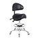 Nazalus Saddle Stool Chair with Back Support Footrest HeavyDuty350LBS Hydraulic Rolling Swivel Adjustable Stool Chair for Salon Spa Beauty Massage Dental Clinic Home Office UseBlack