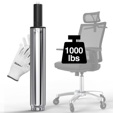 HOSALI Office Chair Cylinder Replacement HeavyDuty Office Chair Replacement Parts Gas Lift Cylinder Highest End Class 4 Hydraulic Pneumatic Shock Piston Universal Size Fits Most Chairs