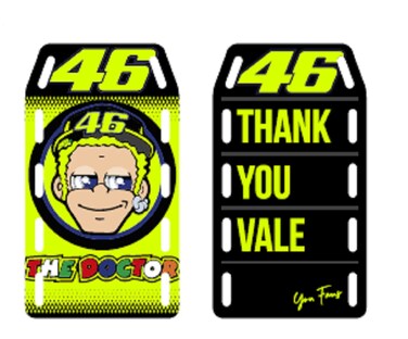 Valentino Rossi VR 46 STICKERS SET THANK YOU VALEBlack15X11 cmUnisex