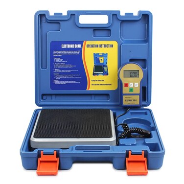 BACOENG Digital Electronic Refrigerant Charging Weight Scale 220lbs for HVAC AUTO AC Freon Recovery with Auto ShutOff Back Light 9V Battery and Portable Case