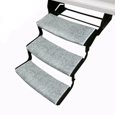 PrestOFit 3Pack 24050 Wraparound Radius RV Step Rug Stone Gray 22 in Wide