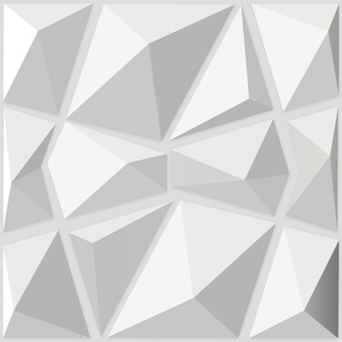 Art3d Decorative 3D Wall Panels in Diamond Design 12x12 Matt White 33 Pack