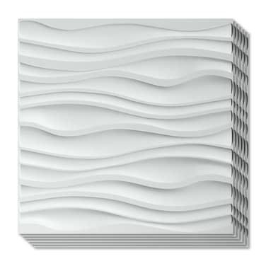 Art3d PVC 3D Wall Panels 3D Textured Wall Decor Panels for DIY Living Room Bedroom 50x50 CM 12 PCS White