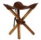 Bare Decor Cuspand Teak and Genuine Leather Artist Folding Accent Stool in Brown