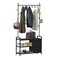 HOMEKOKO Coat Rack Tree Shoe Bench Hall Tree for Entryway with Drawer Cubby Storage Bench Wood Look Accent Furniture with Metal Frame 3in1 Design Black Wood Veins