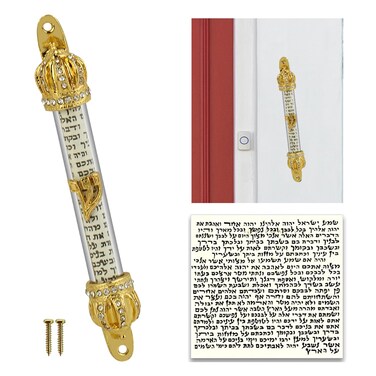 Prefdo Mezuzah Case 49 inches Tall Gold Plated Door Frame Decorative Crafts Gifts