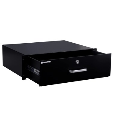 RackPath 3U Rack Mount Drawer for 19 Inch AVNetworkDJ Equipment Racks or Cabinets with Lock and Key
