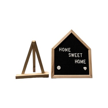 ALAYNARAT Felt letter board Home shape Changeable letter board with two sets of letters  emoji Ideal for home decor baby shower