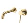 Sumerain Wall Mount Bathroom Faucet Brushed GoldSingle Handle with Brass Roughin Valve