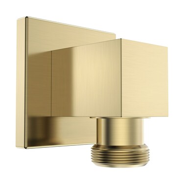 Lavatrum Wall Mounted Supply Elbow Wall Elbow for Hand Shower Solid Brass Square Wall Supply Elbow Check Valve Included Square Brushed Gold