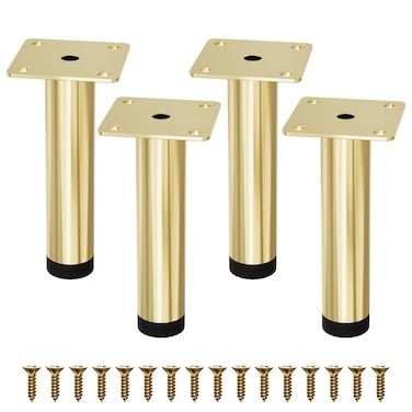 M MIMHOOY Furniture Legs 4 inches Modern Metal Sofa Legs Furniture Support Feet Replacement Leg for Sofa Couch Chair Ottoman Cabinet Table Set of 4 Gold