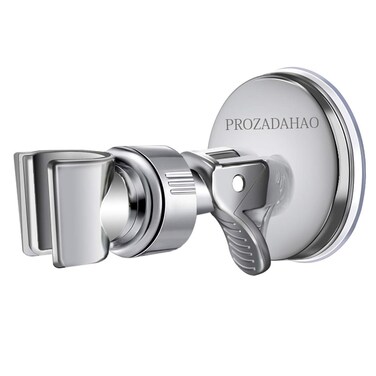 PROZADAHAO Adjustable Shower Head Holder Bathroom Suction Cup Handheld Shower Head Bracket Removable Handheld Showerhead  Wall Mounted Suction Bracket Silver