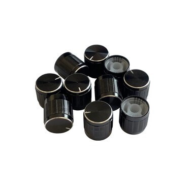 YQBOOM Floor Lamp Knob Table Lamp Switch Replacement 10pcs 6mm Lamp Dimmer Rotary Switch Knob Control 17x17mm Black