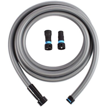 CenTec Systems 94192 Quick Click 16 Ft Hose for Home and Shop Vacuums with MultiBrand Power Tool Adapter for Dust Collection Silver Feet